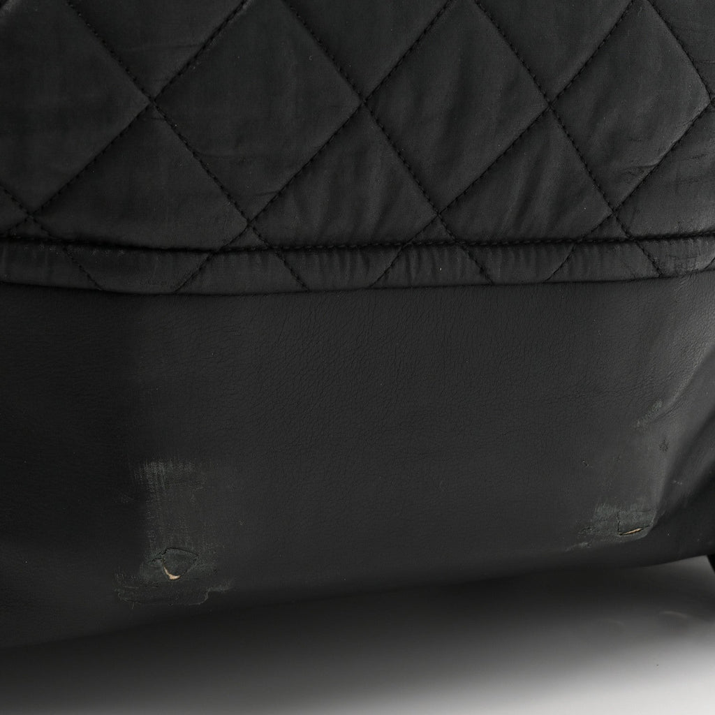 Nylon Quilted Duffle Trolley Black