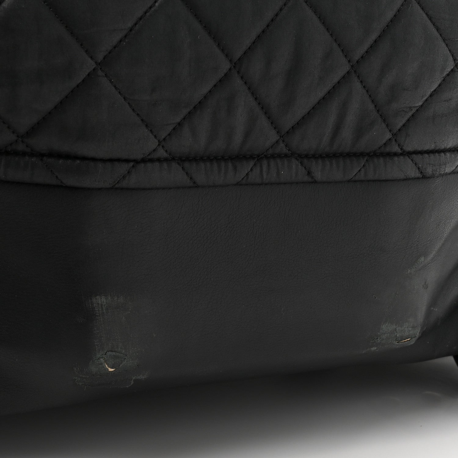 Nylon Quilted Duffle Trolley Black