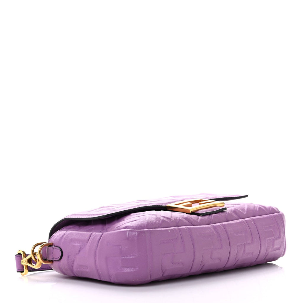 Nappa FF 1974 Embossed Baguette Agapanto