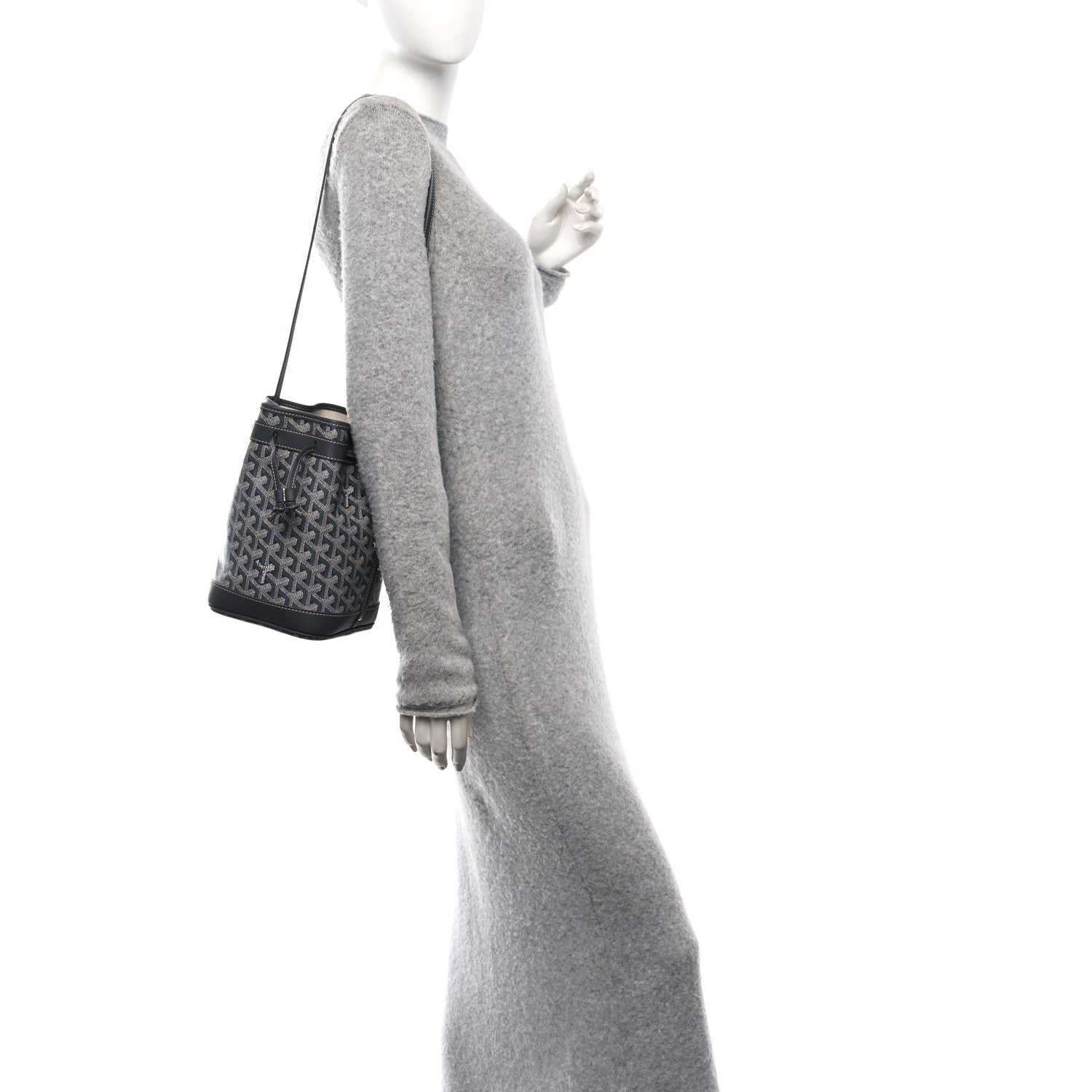 Goyardine Petit Flot Bucket Bag PM Grey