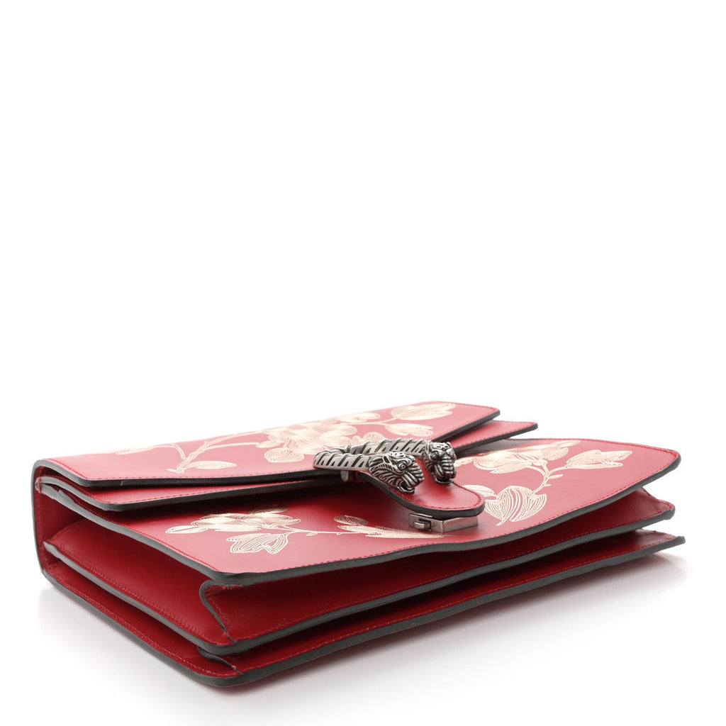 Calfskin Chinese New Year Medium Dionysus Shoulder Bag Hibiscus Red