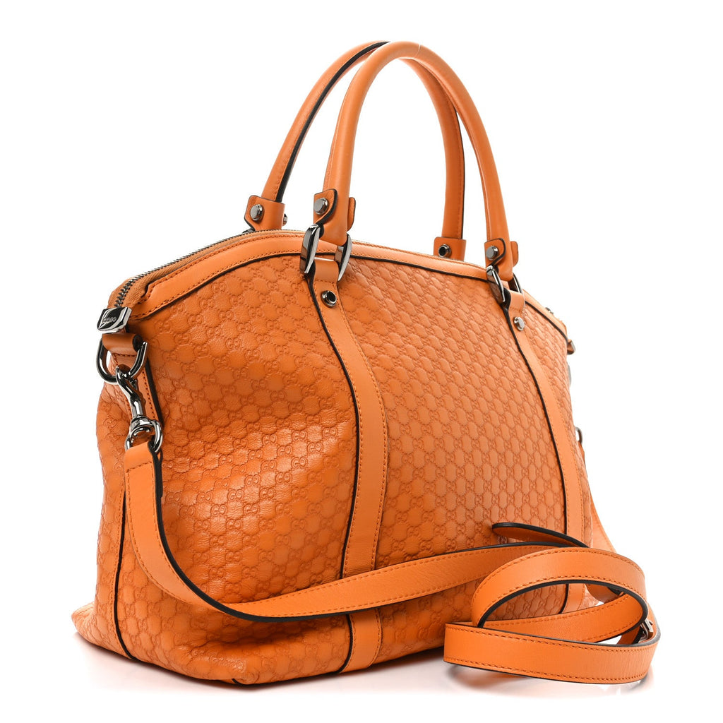 Microguccissima Medium GG Charm Dome Satchel Orange