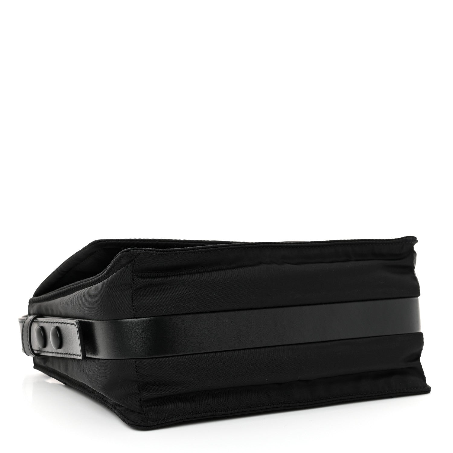 Re-Nylon Vitello Padded Small Flap Shoulder Bag Black