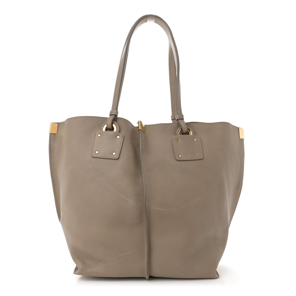 Smooth Calfskin Medium Vick Tote Motty Grey