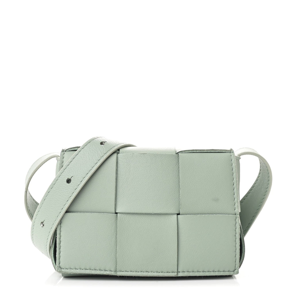 Lambskin Maxi Intrecciato Extra Mini Cassette Crossbody Bag New Sauge