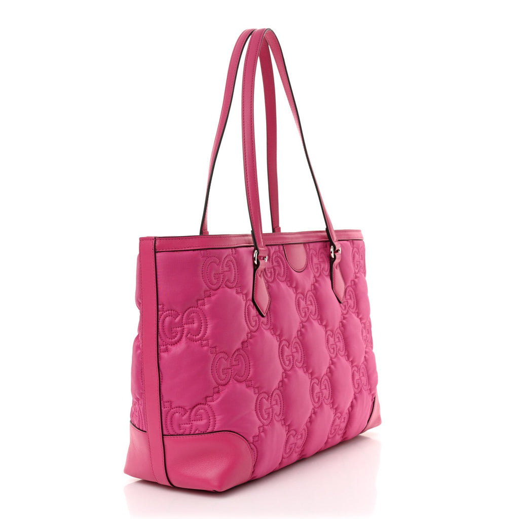 Nylon Calfskin Enamel GG Matelasse Medium Ophidia Shopping Bag Lovely