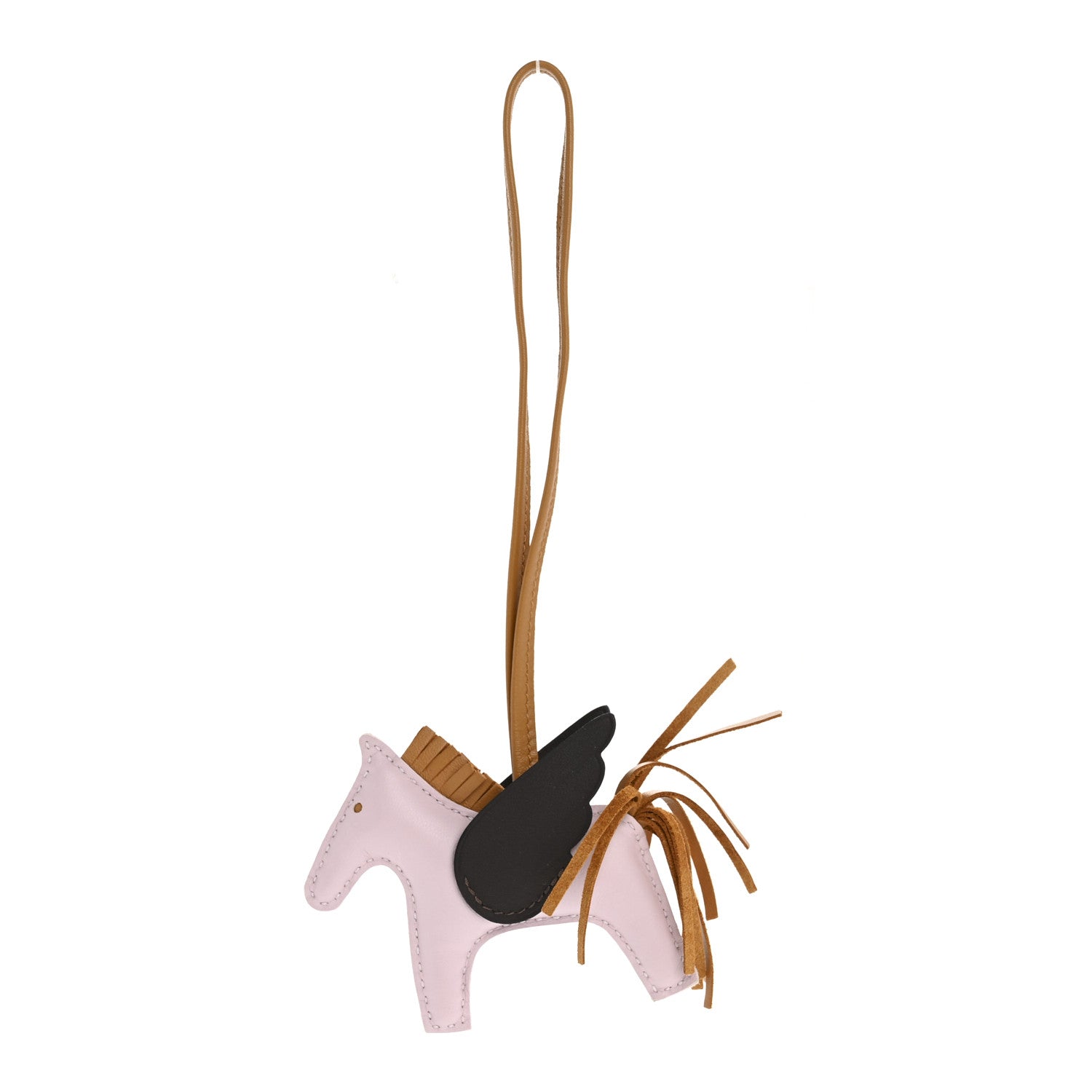 Milo Lambskin Grigri Rodeo Pegase Horse Bag Charm PM Mauve Pale Sesame Ebene