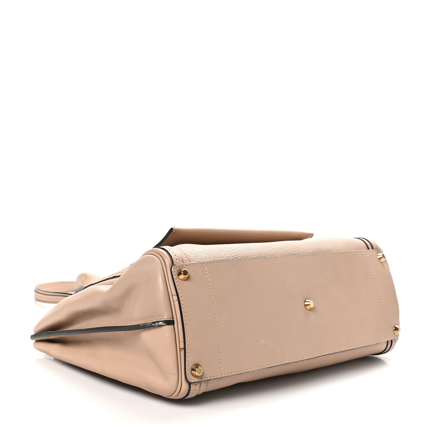 Calfskin Medium Alice Satchel Beige