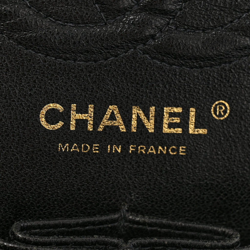 Caviar Quilted Small Double Flap Black
