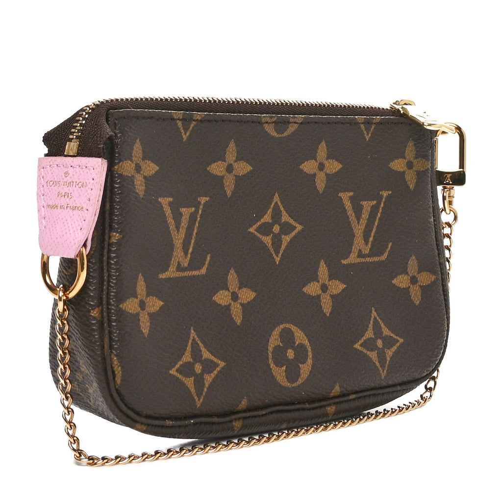 Monogram 2016 Christmas Animation Mini Pochette Accessories Rose Ballerine
