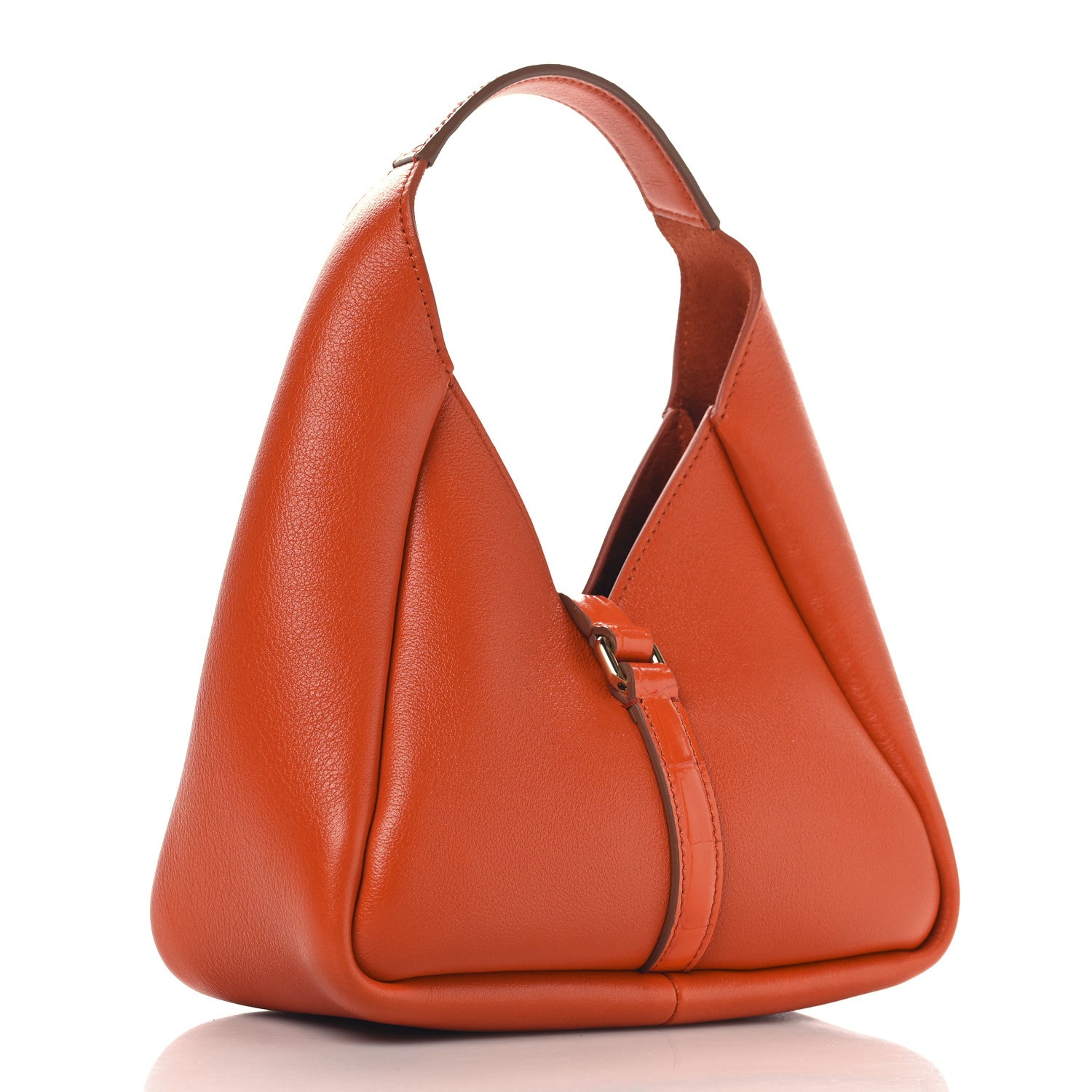 Textured Calfskin Mini G Hobo Orange
