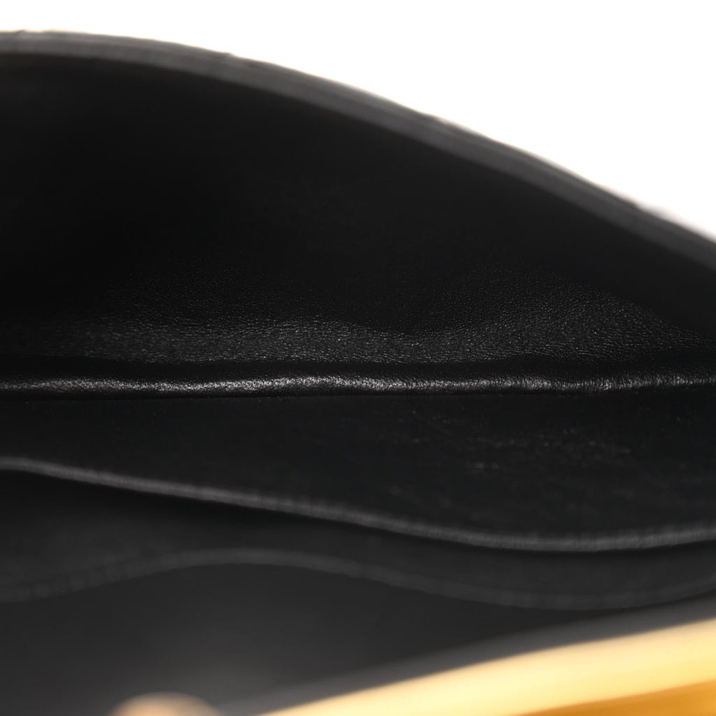 Lambskin Metallic Quilted Small CC Chic Double Flap Black Gold