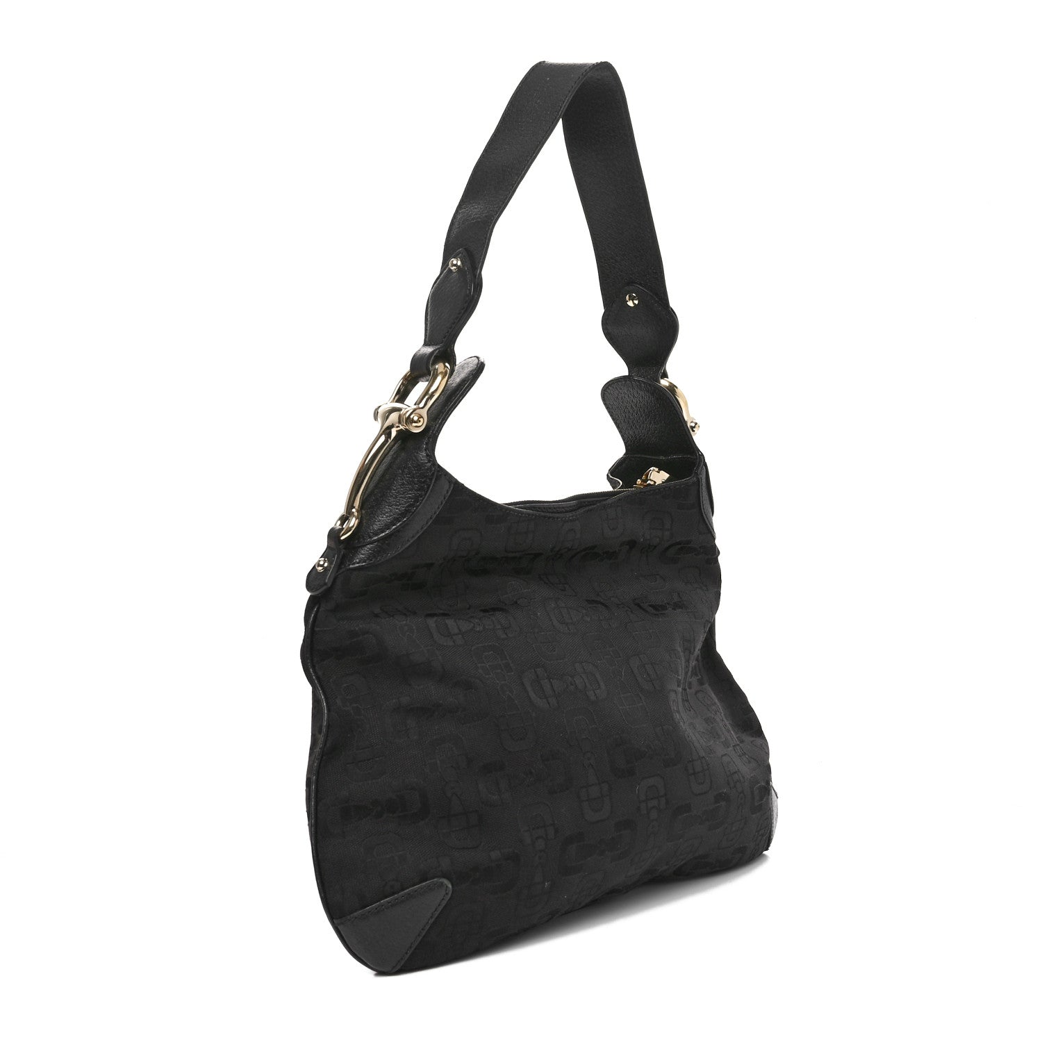 Canvas Horsebit Creole Hobo Black
