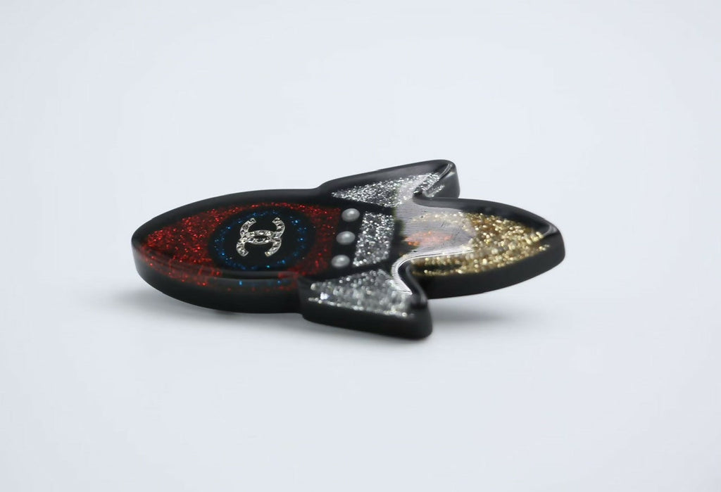 Chanel 17S Resin Rocket Glitter Creative Brooch