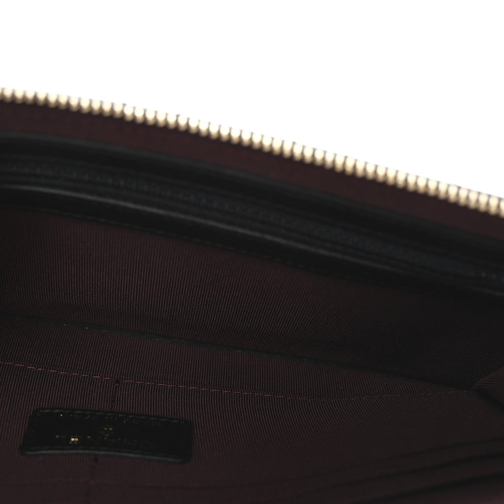 Lambskin Quilted Classic Pouch With Handle Black