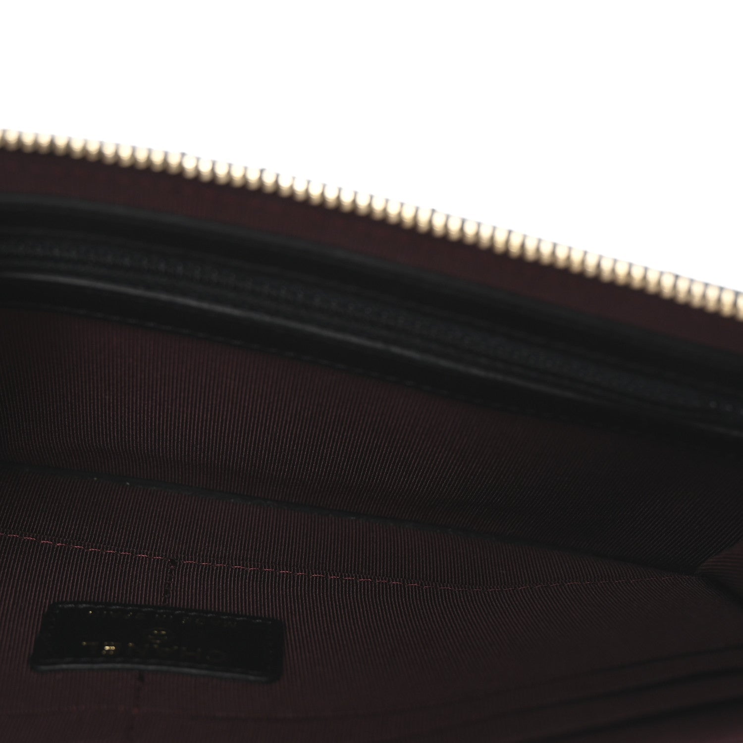 Lambskin Quilted Classic Pouch With Handle Black