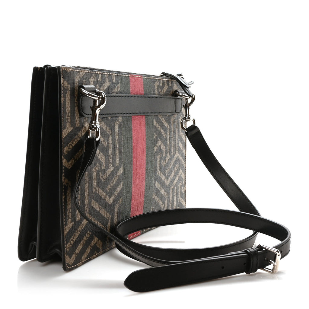 GG Supreme Monogram Caleido Web Messenger Beige Ebony