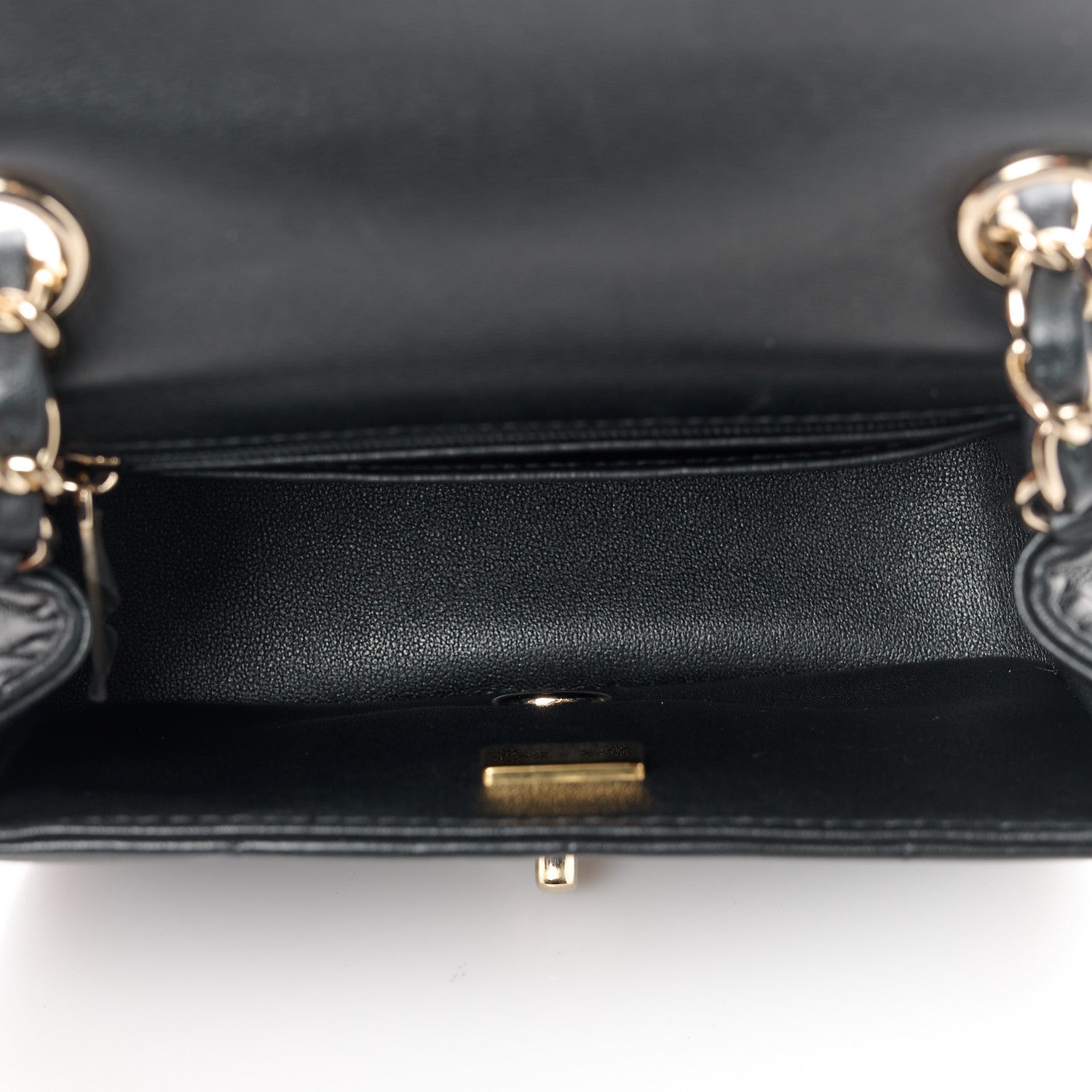Lambskin Resin Crystal Square Quilted Mini Monacoco Flap Black