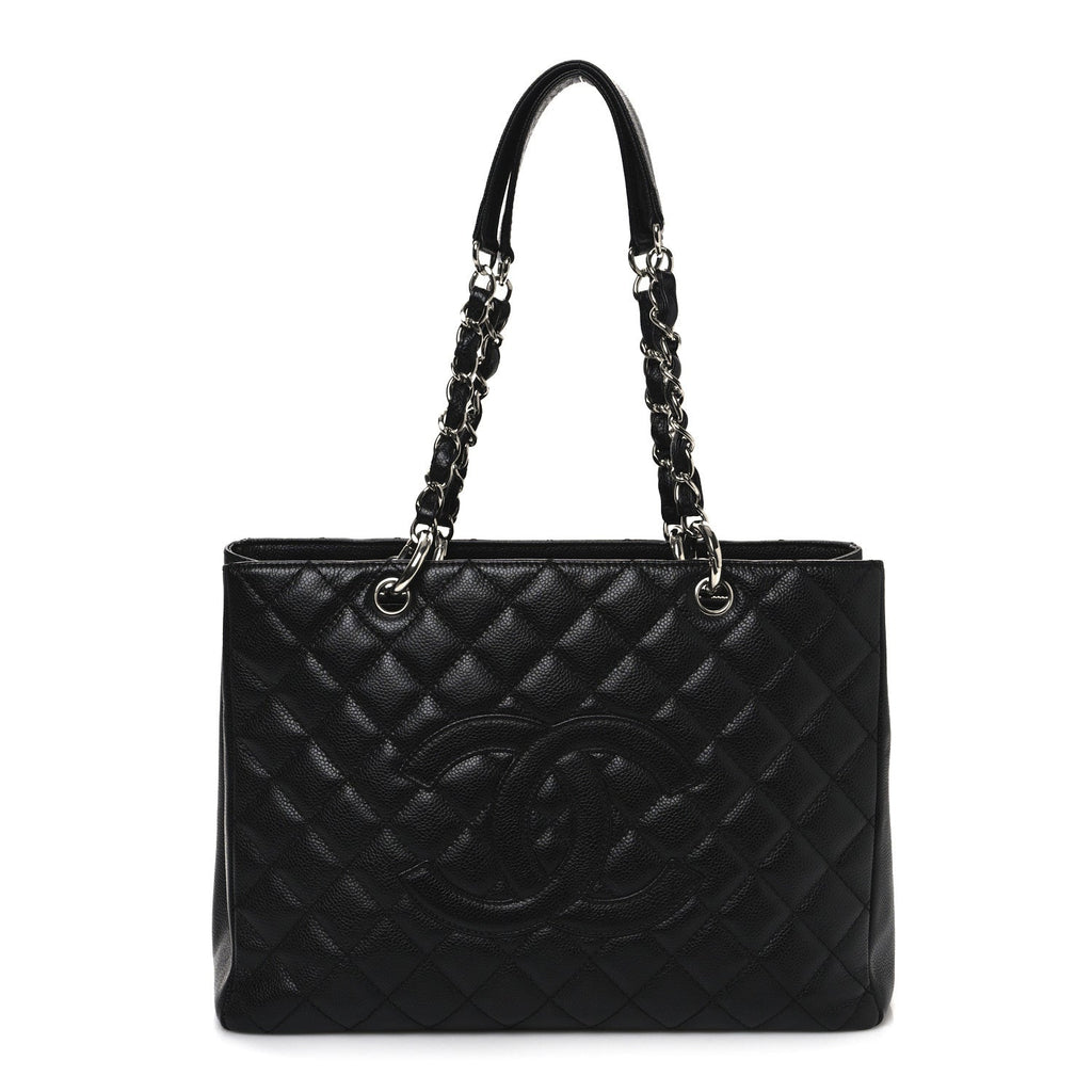Caviar Quilted Grand Shopping Tote GST Black