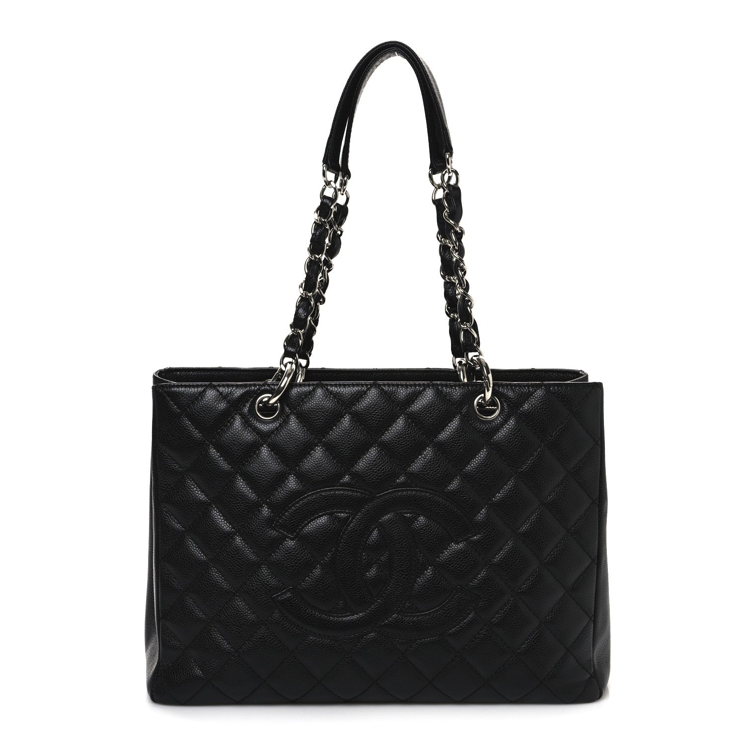 Caviar Quilted Grand Shopping Tote GST Black