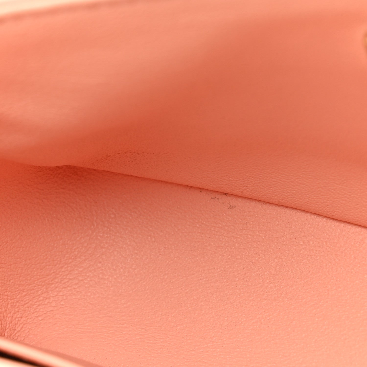 Lambskin Quilted Mini Rectangular Flap Light Orange