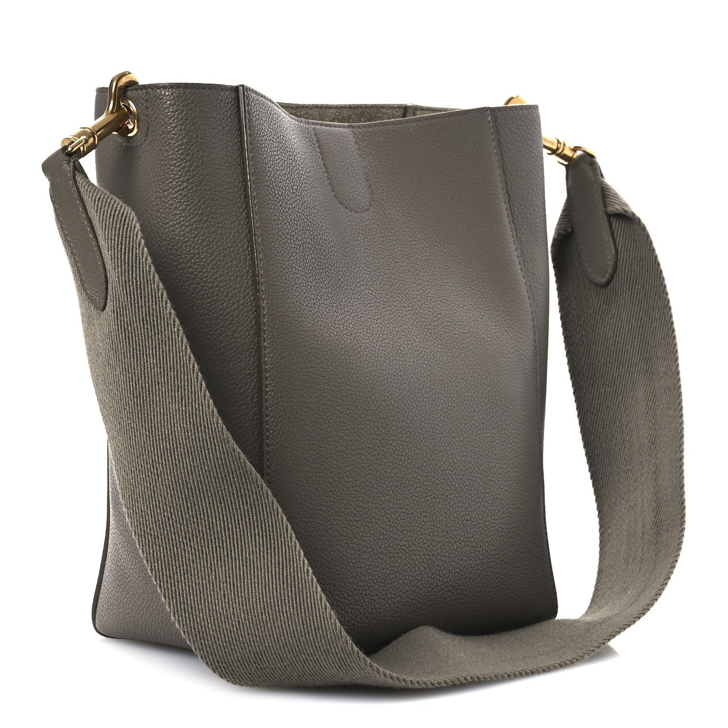 Soft Grained Calfskin Small Sangle Bucket Bag Taupe