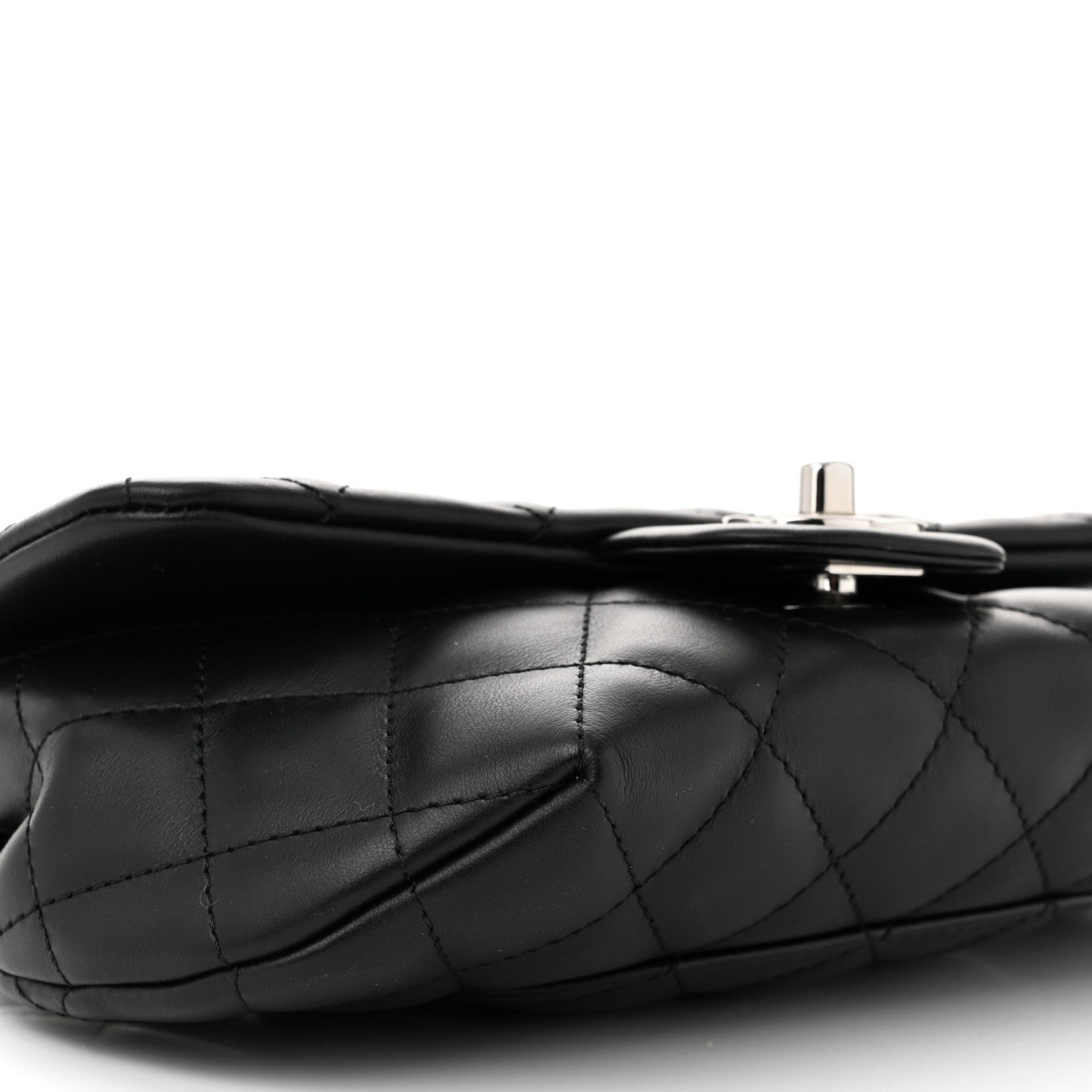 Calfskin Quilted CC Uniform Flap Belt Bag Black