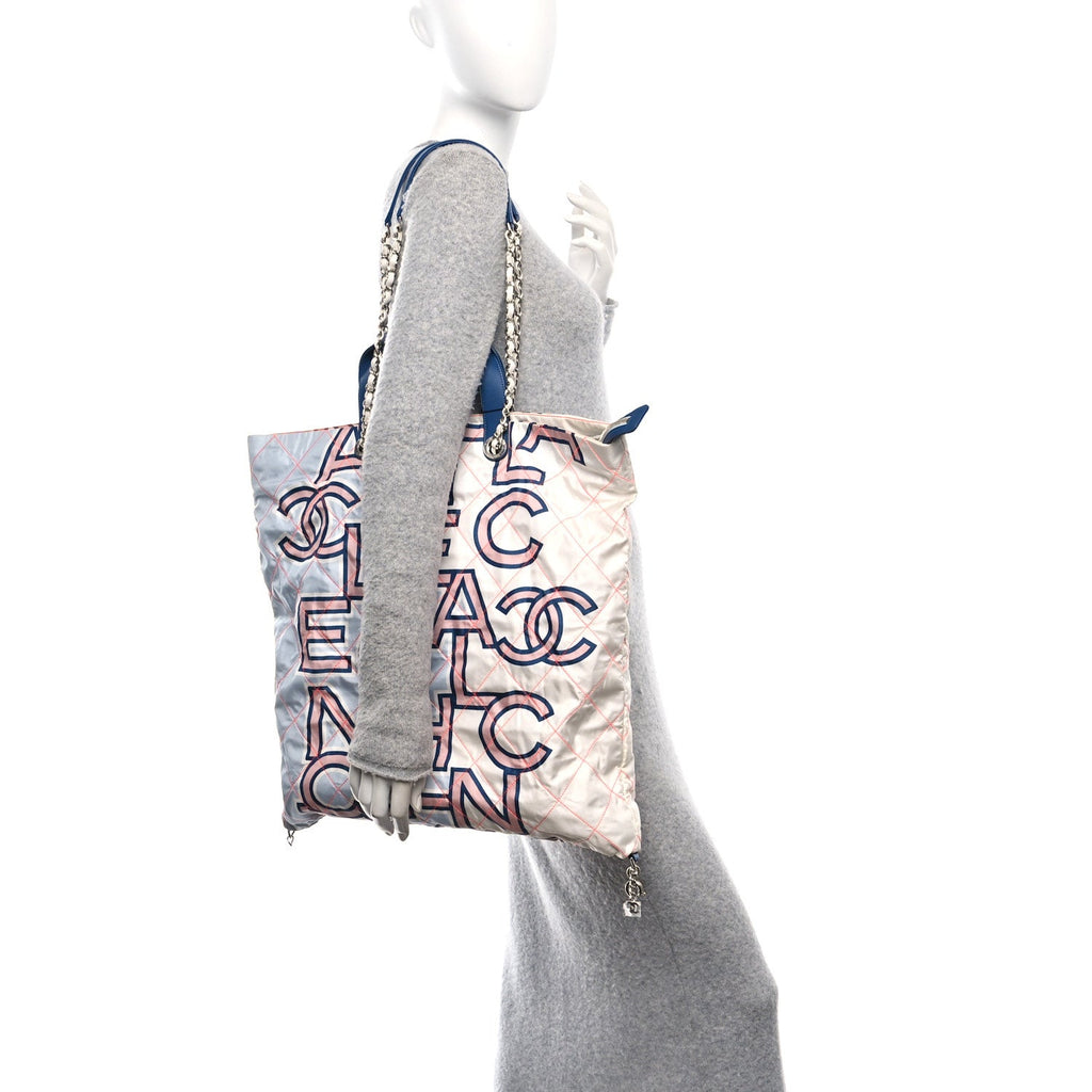 Nylon Stitched Printed Logo Shopping Bag Multicolor