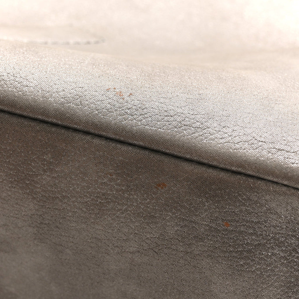 Iridescent Calfskin CC East West Shopping Tote Light Grey
