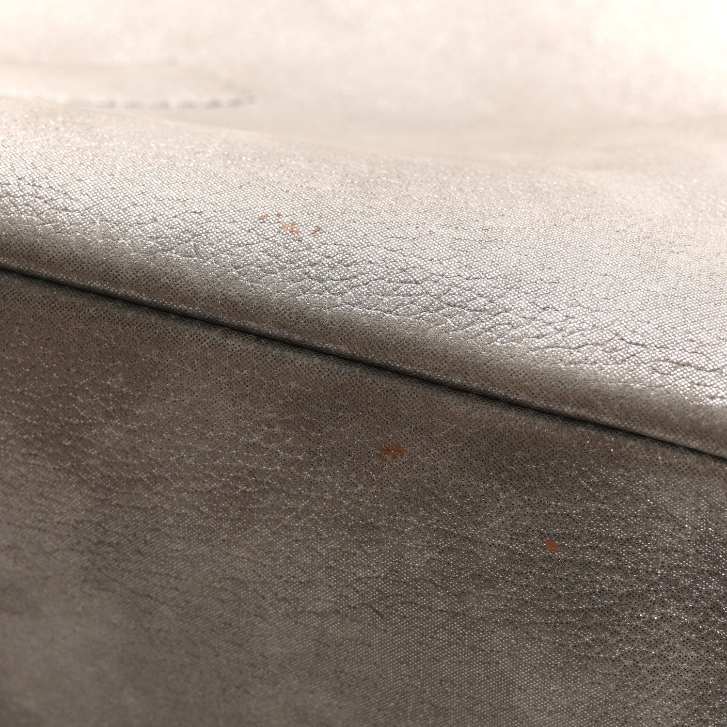 Iridescent Calfskin CC East West Shopping Tote Light Grey