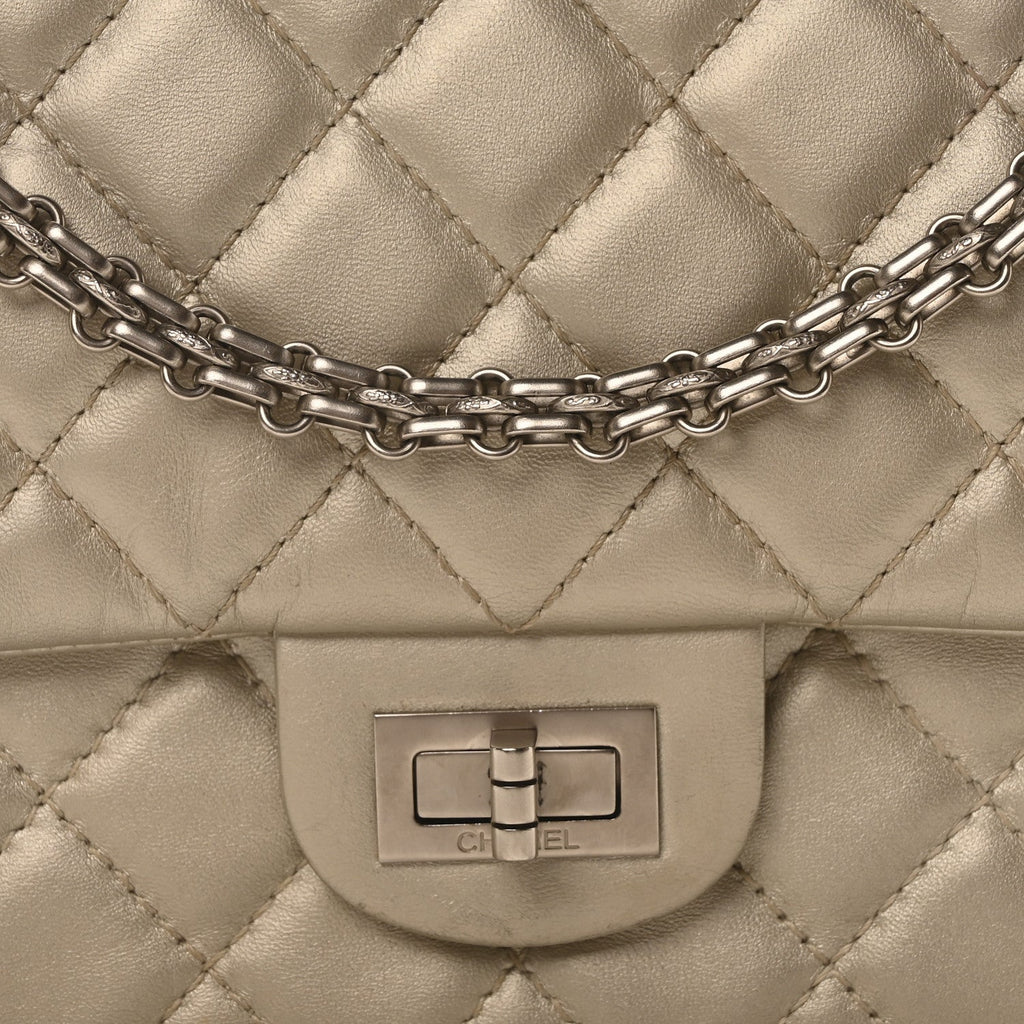 Metallic Lambskin Quilted 2.55 Reissue 226 Flap Silver