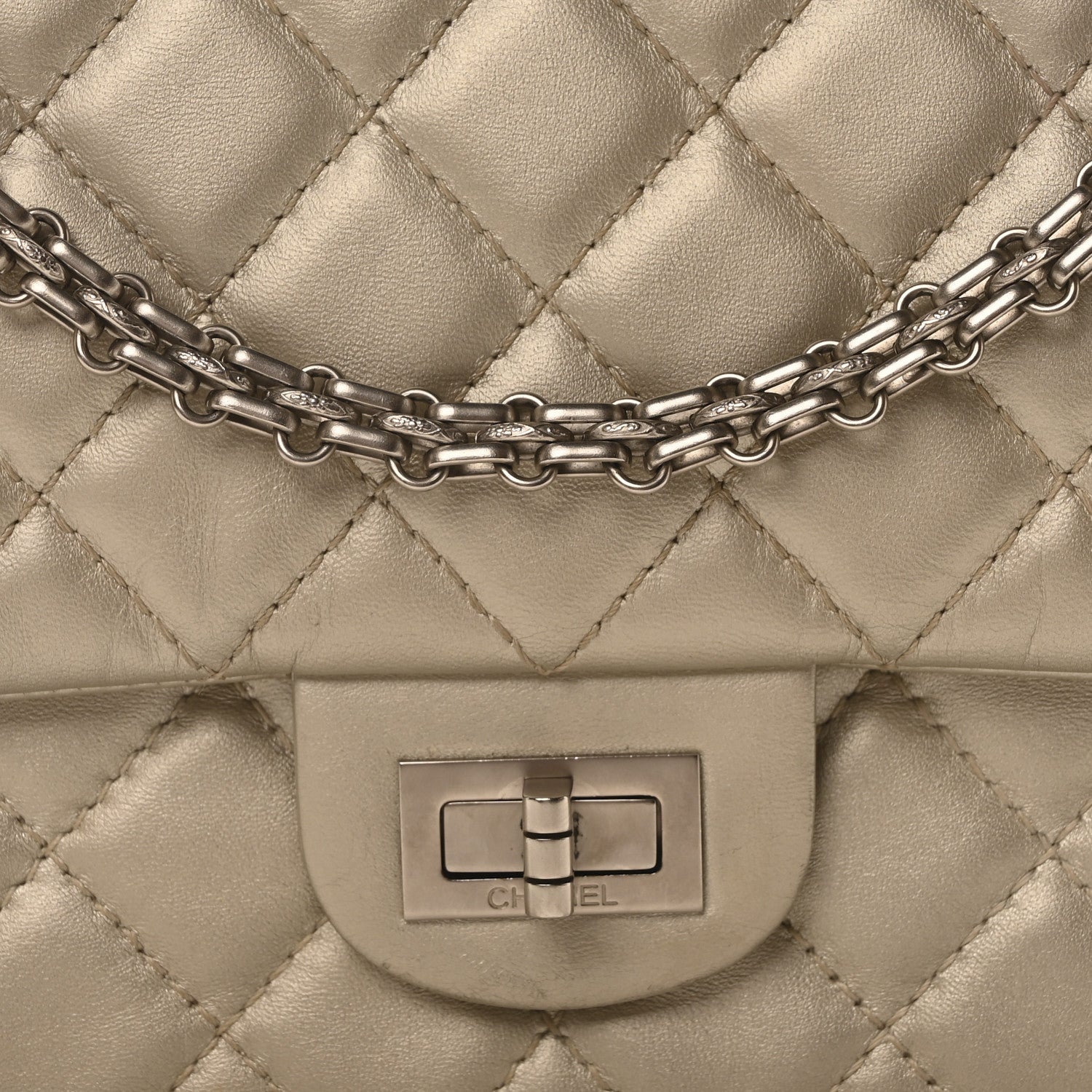 Metallic Lambskin Quilted 2.55 Reissue 226 Flap Silver