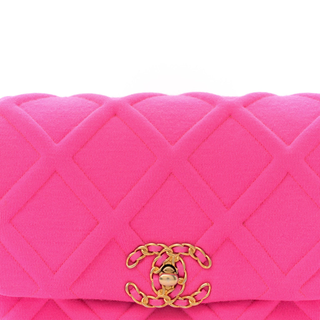Jersey Quilted Chanel 19 Waist Bag Pink