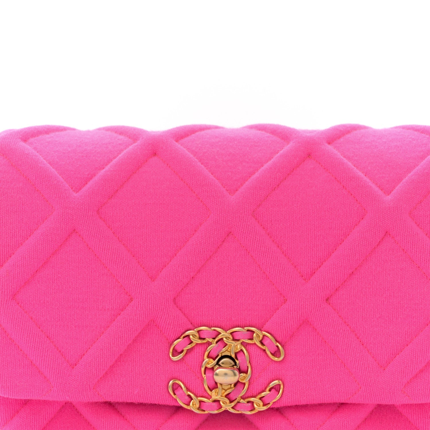 Jersey Quilted Chanel 19 Waist Bag Pink