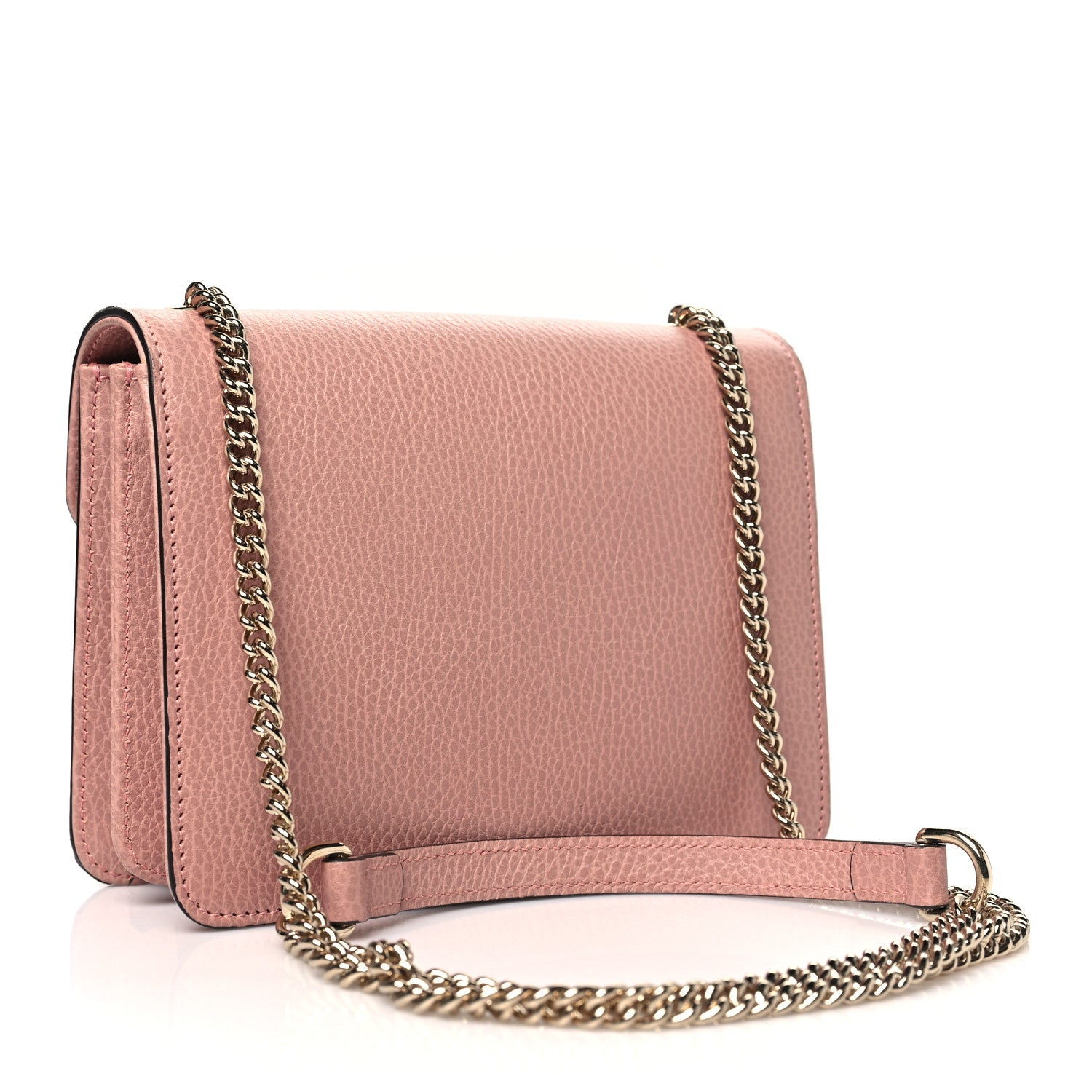 Dollar Calfskin Small Interlocking G Shoulder Bag Soft Pink