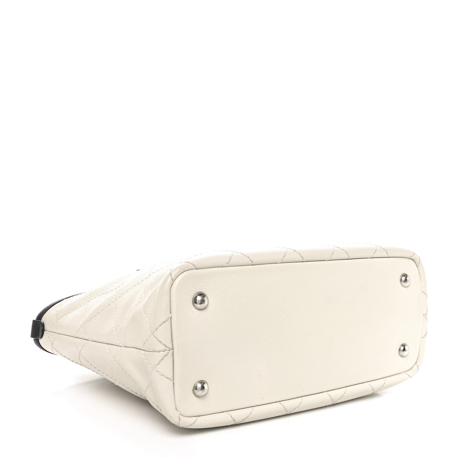 Grained Calfskin Shopping Fever Tote White
