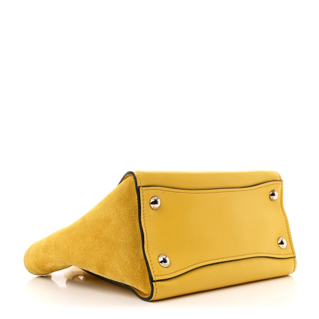 Glace Calfskin Suede Twin Pocket Tote Sole