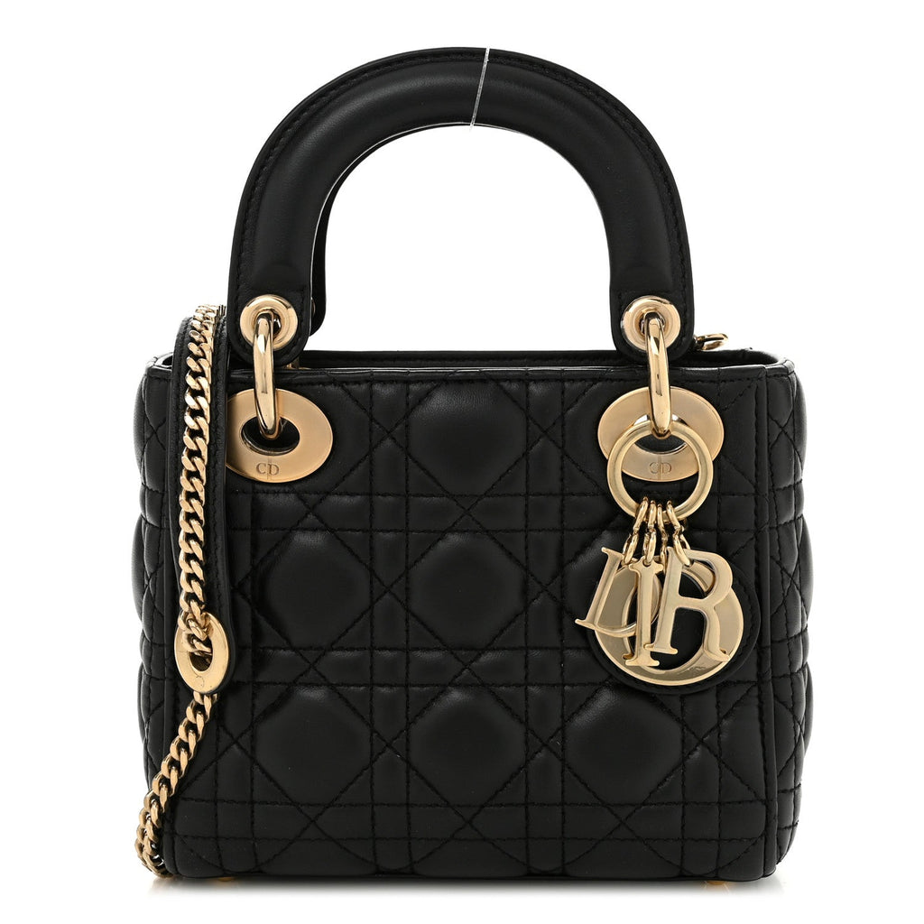 Lambskin Cannage Mini Lady Dior Black