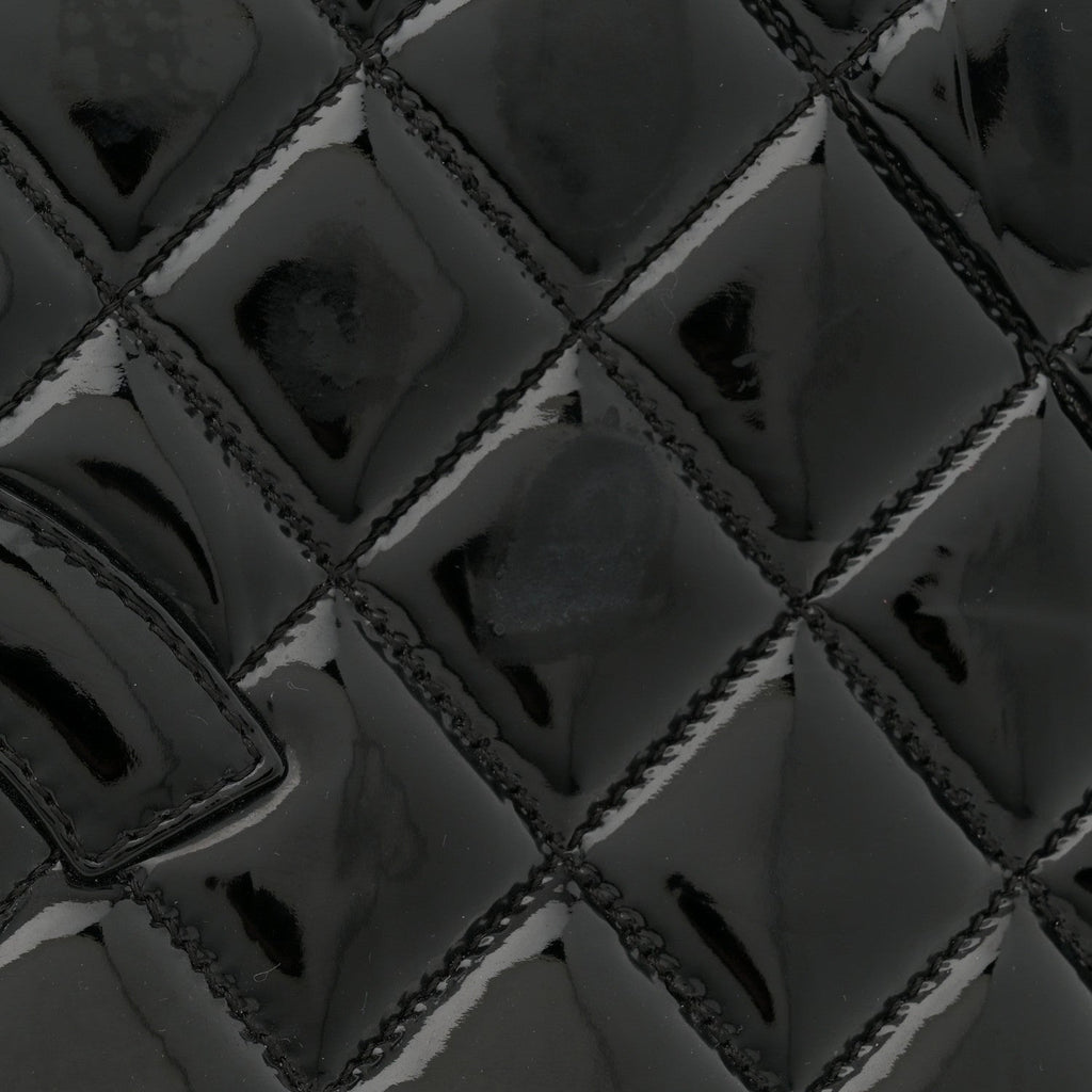 Patent Quilted Grand Shopping Tote GST Black