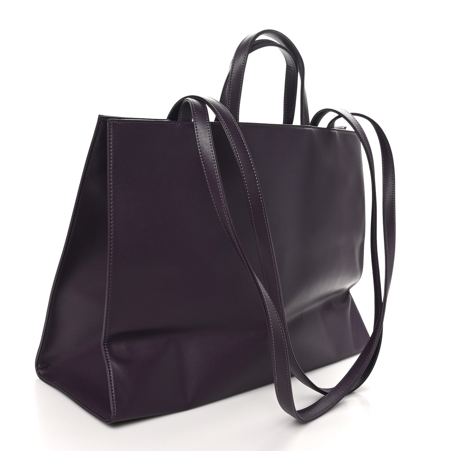 Vegan Leather Large Shopping Bag Eggplant