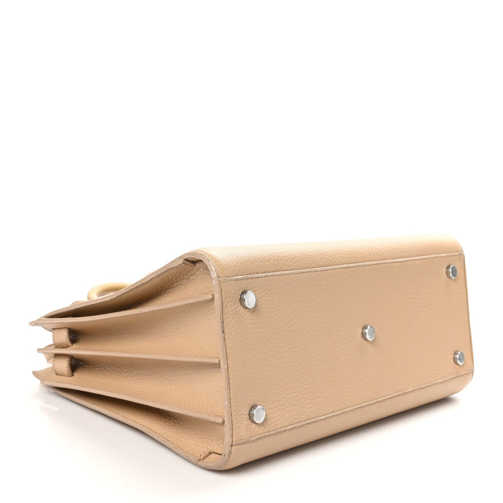 Grained Calfskin Small Sac De Jour Dark Beige