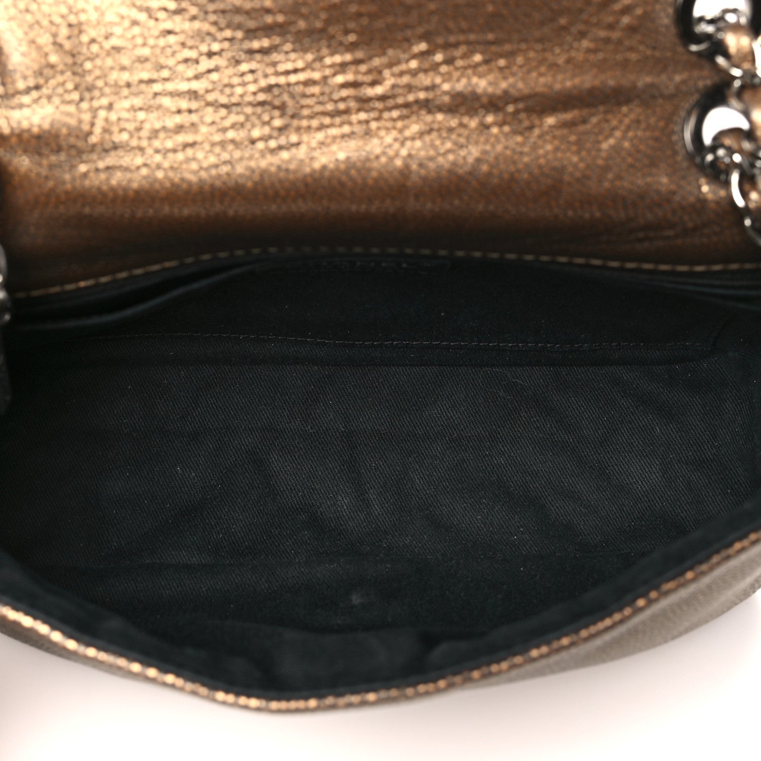 Metallic Caviar Medium Timeless CC Flap Bronze