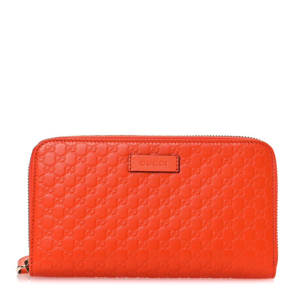 Microguccissima Zip Around Wallet Sun Orange