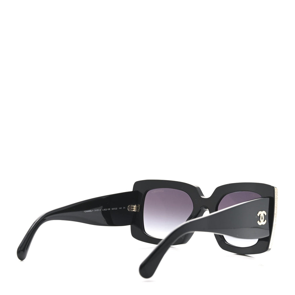 Acetate Rectangle Sunglasses 5435-A Black