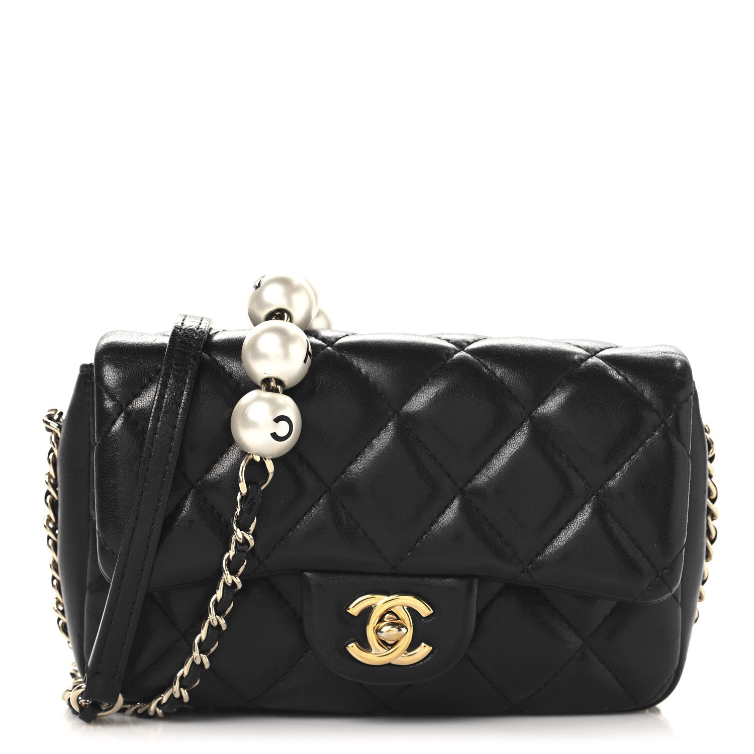 Lambskin Quilted Small My Precious Flap Black