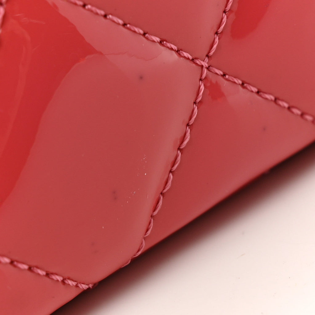 Patent Quilted Small Coco Shine Flap Pink