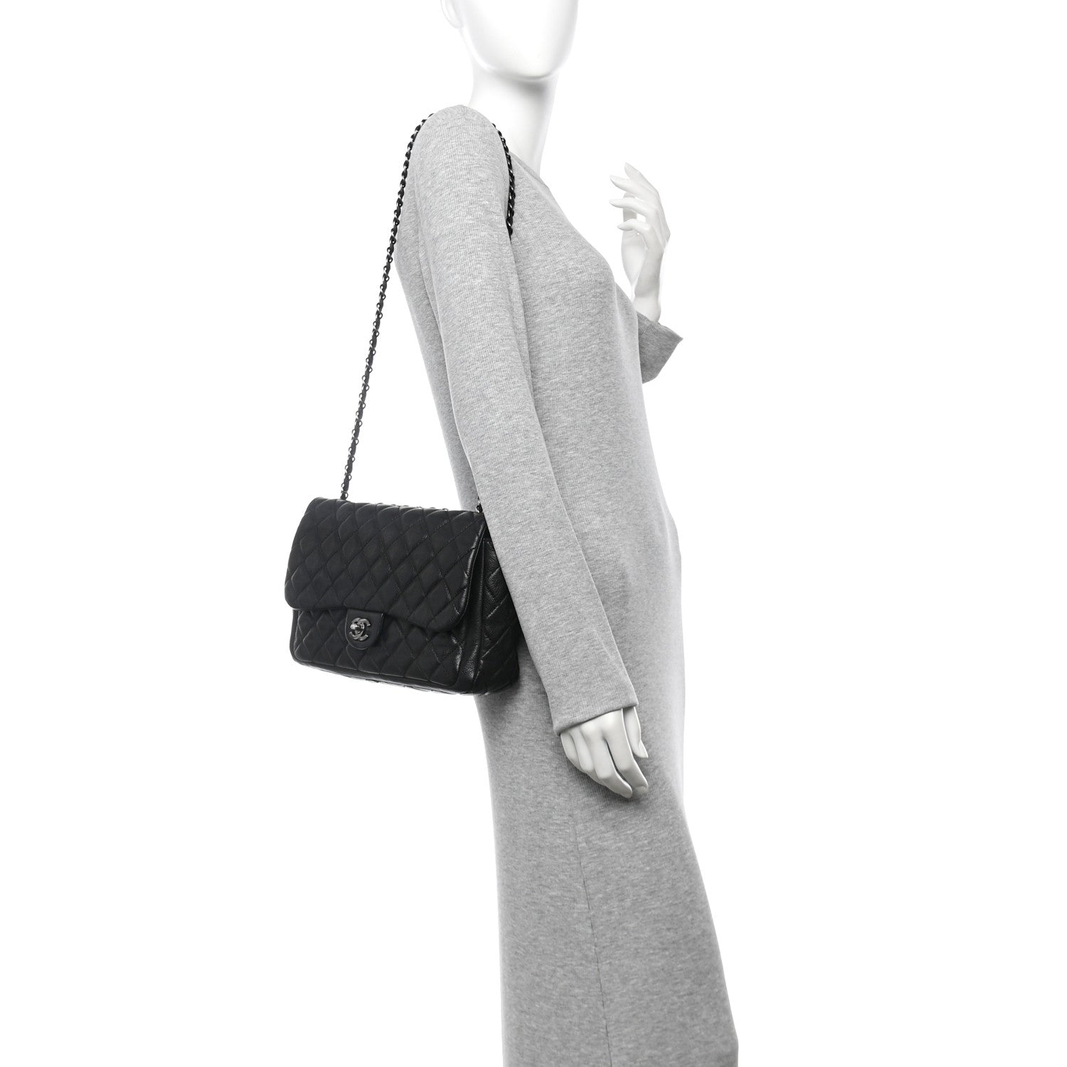 Caviar Quilted Medium Now and Forever Flap  Black