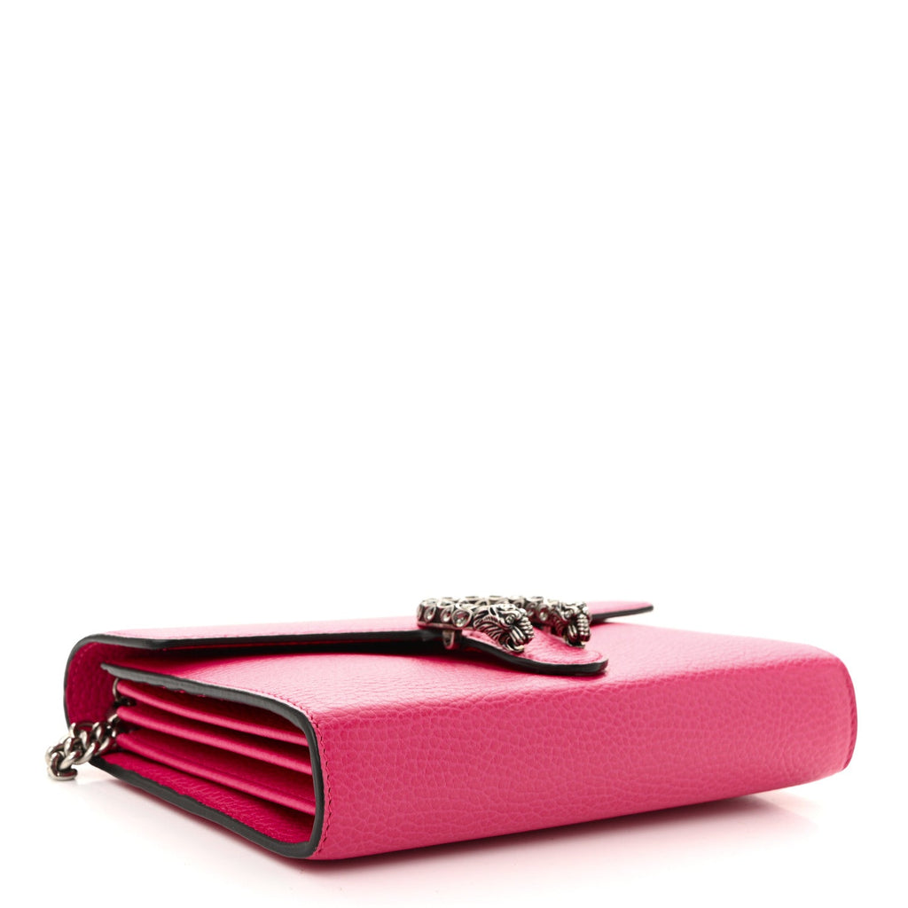 Dollar Calfskin Crystal Mini Dionysus Chain Wallet Box Pink