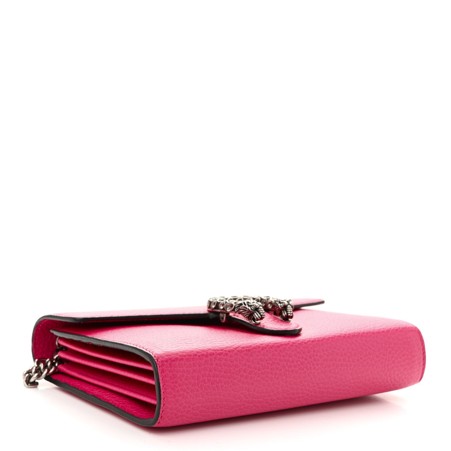 Dollar Calfskin Crystal Mini Dionysus Chain Wallet Box Pink