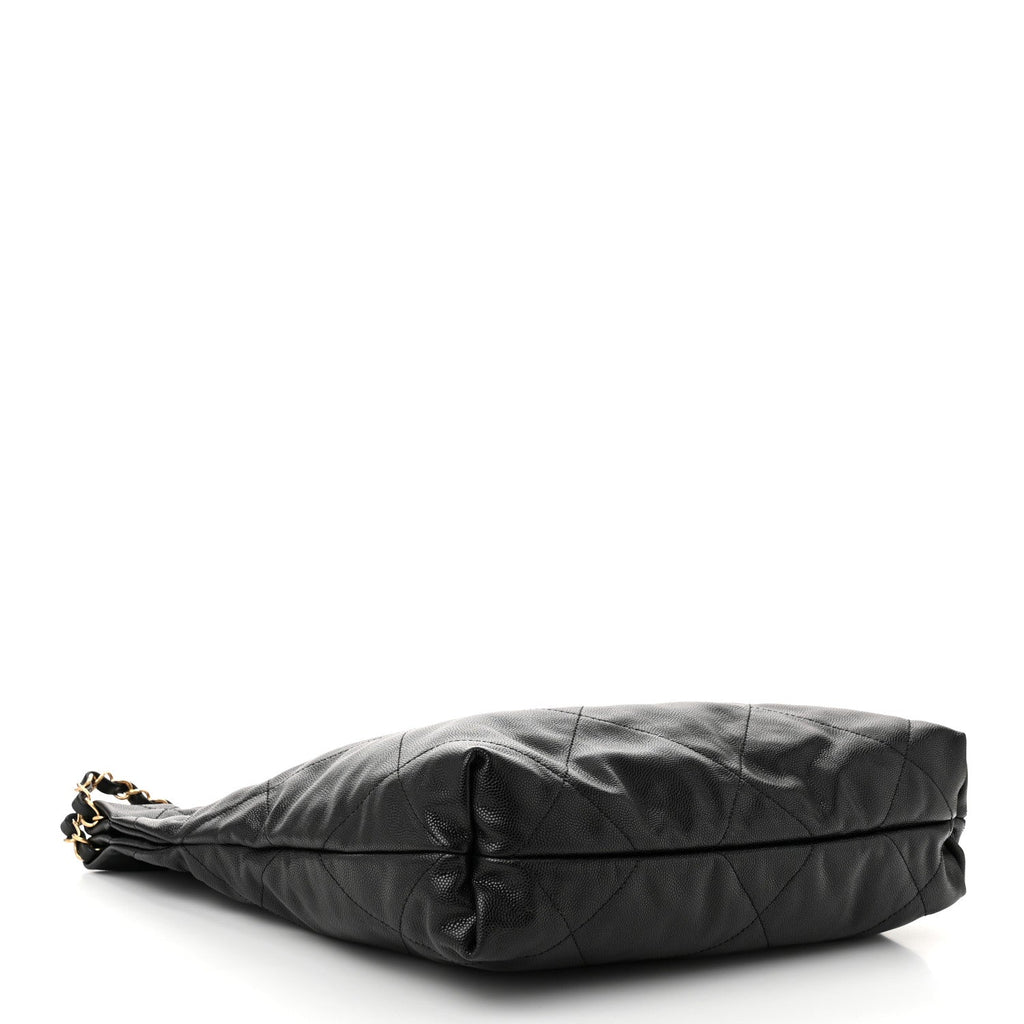 Shiny Caviar Quilted Monochrome Small Chanel 22 Black